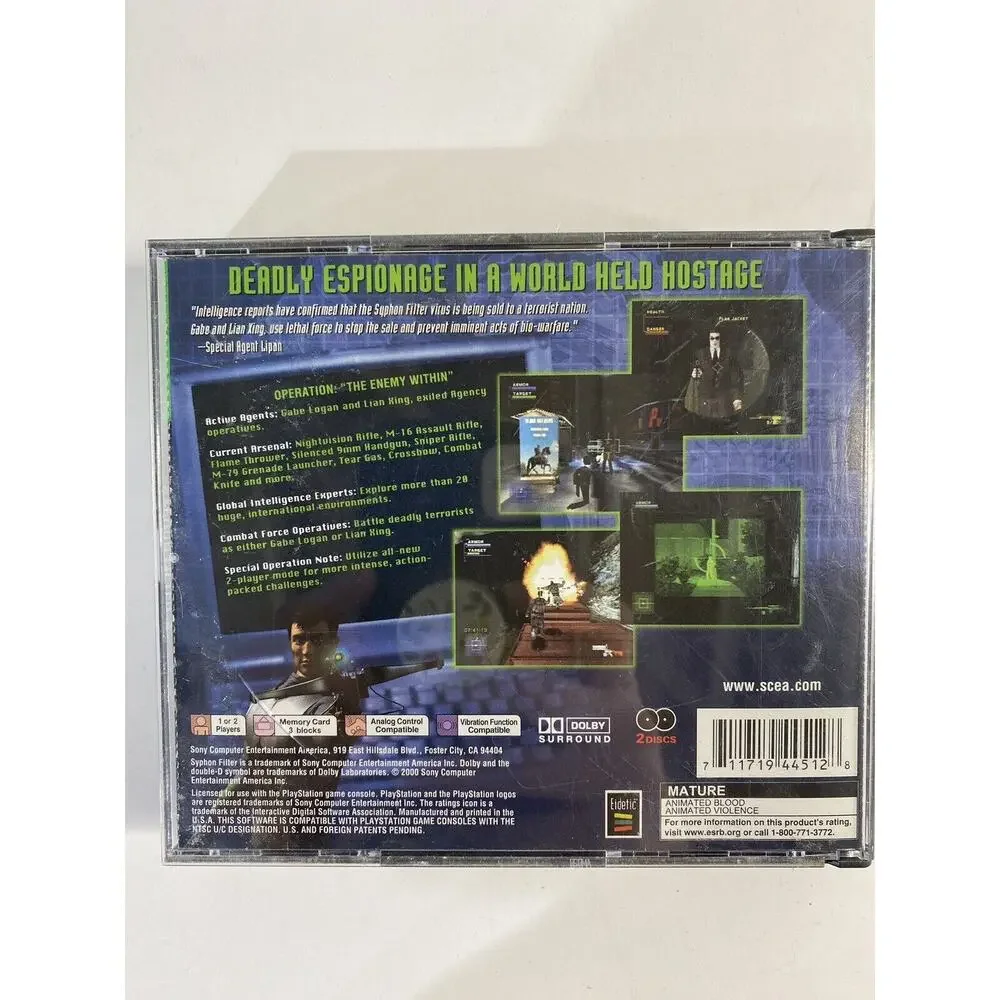 Syphon Filter 2 (Sony PlayStation 1, 2000) Espionage Shooter PlayStation Game
